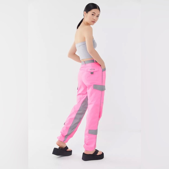 I.AM.GIA Neon Pink Reflective Neptune Track Pants NEW - Picture 3 of 9
